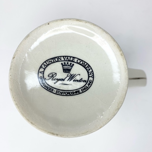 Staffordshire England Mug Rose Silver Trim Ceramic Royal Winton Taunton Vale Co - Picture 4 of 4